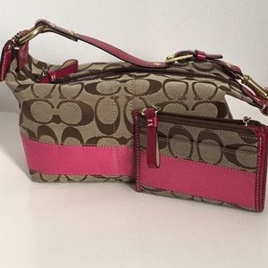 Adorable mini pink Coach purse w/wallet to match